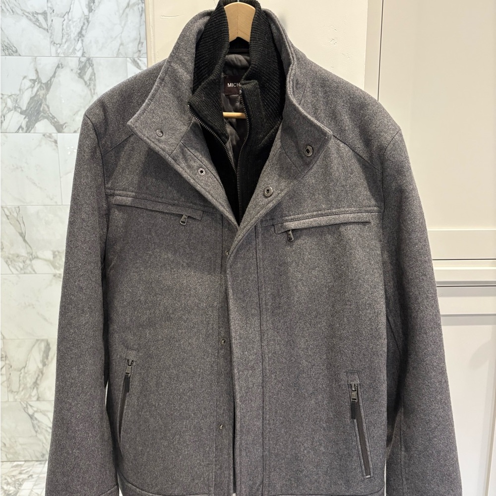 Michael Kors Charcoal Gray Bomber Jacket